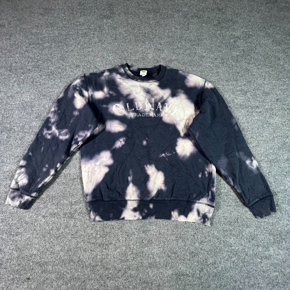 Old Navy Sweatshirt Women's M Blue Cotton Fleece-Lined Tie-Dye Casual Look